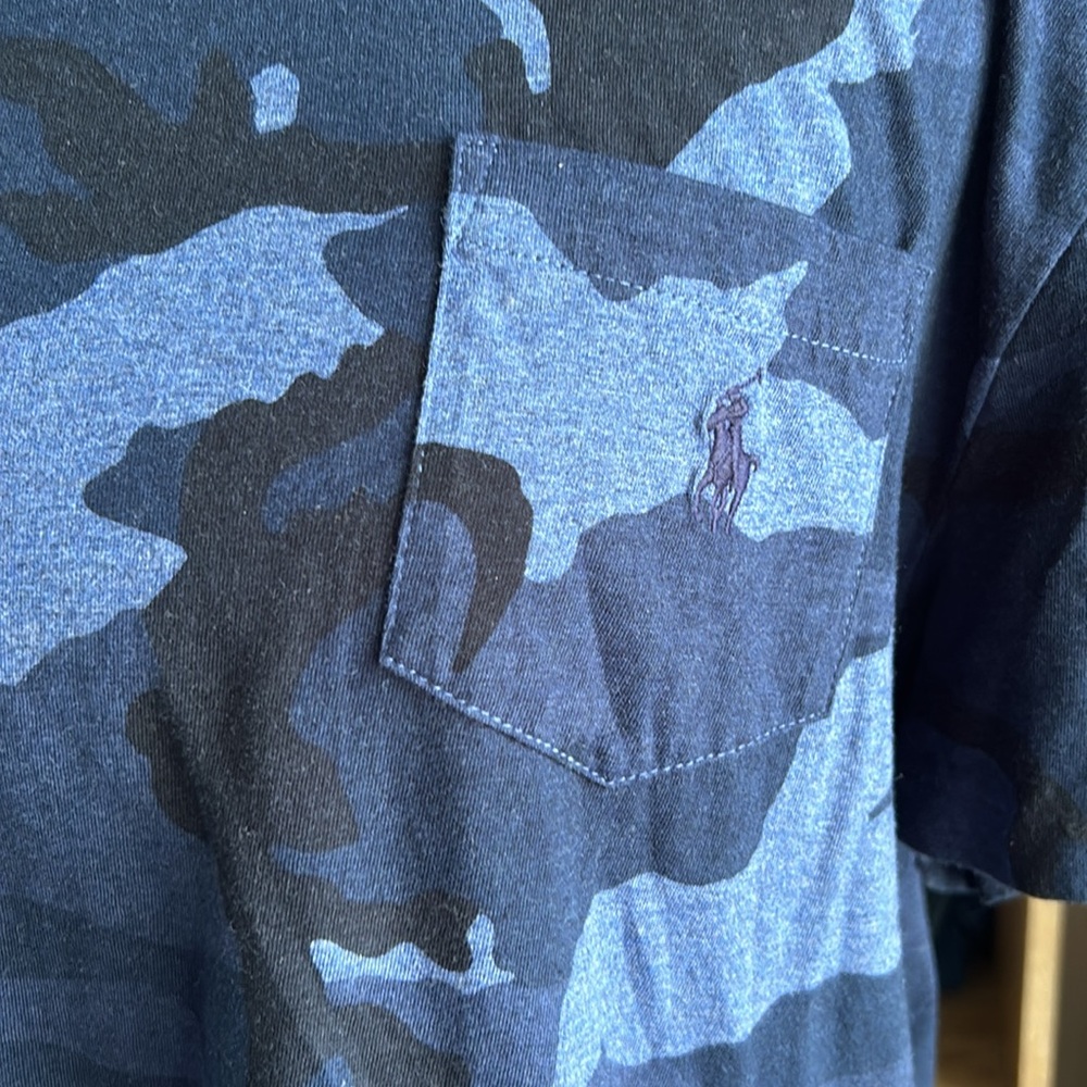 Polo Ralph Lauren Blue Camo Pocket Tee - Large - Picture 2 of 6